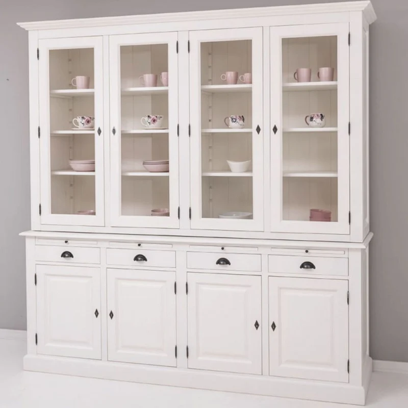 Casa Padrino Landhausstil Esszimmer Schrank Weiß 227 x H. 225 cm - Esszimmer Möbel