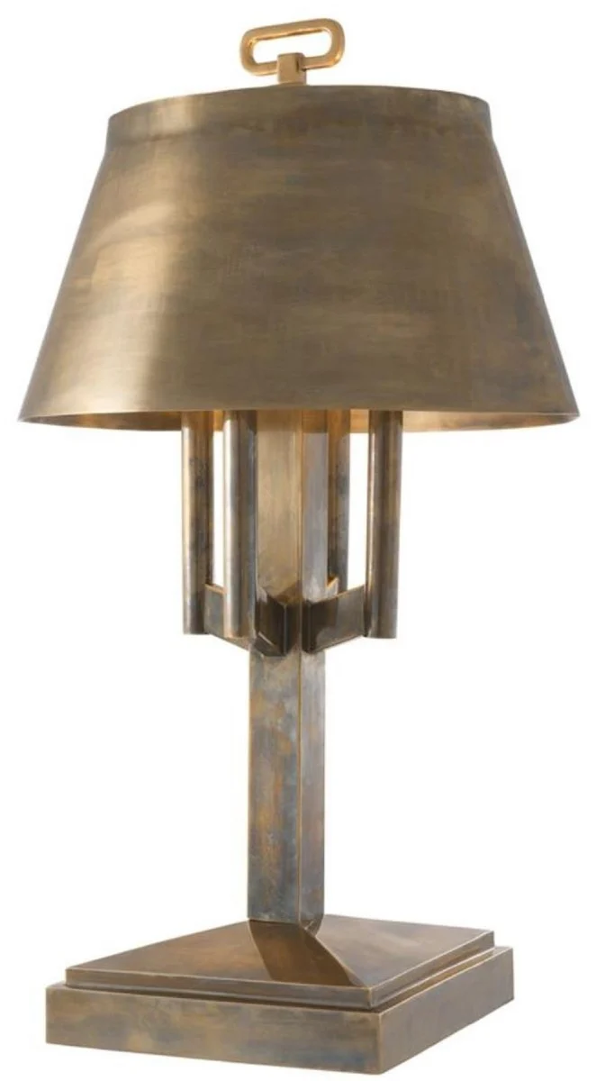 Casa Padrino Luxus Tischleuchte Vintage Messingfarben Ø 52 x H. 85 cm - Hotel & Restaurant Tischlampe