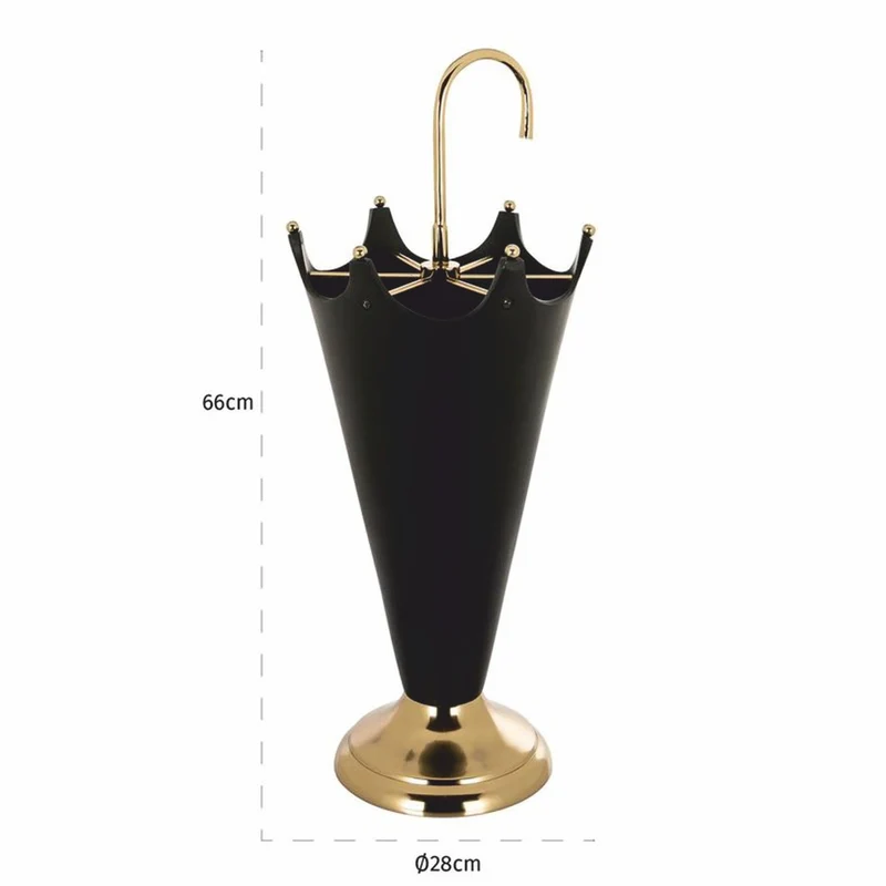 Casa Padrino Luxus Schirmständer Schwarz / Gold H. 66 cm - Luxus Accessoires