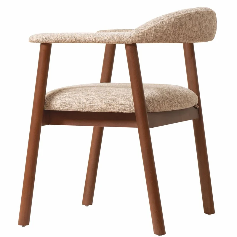 Casa Padrino Luxus Esszimmer Stuhl mit Armlehnen Beige / Braun H. 75 cm - Esszimmer Möbel