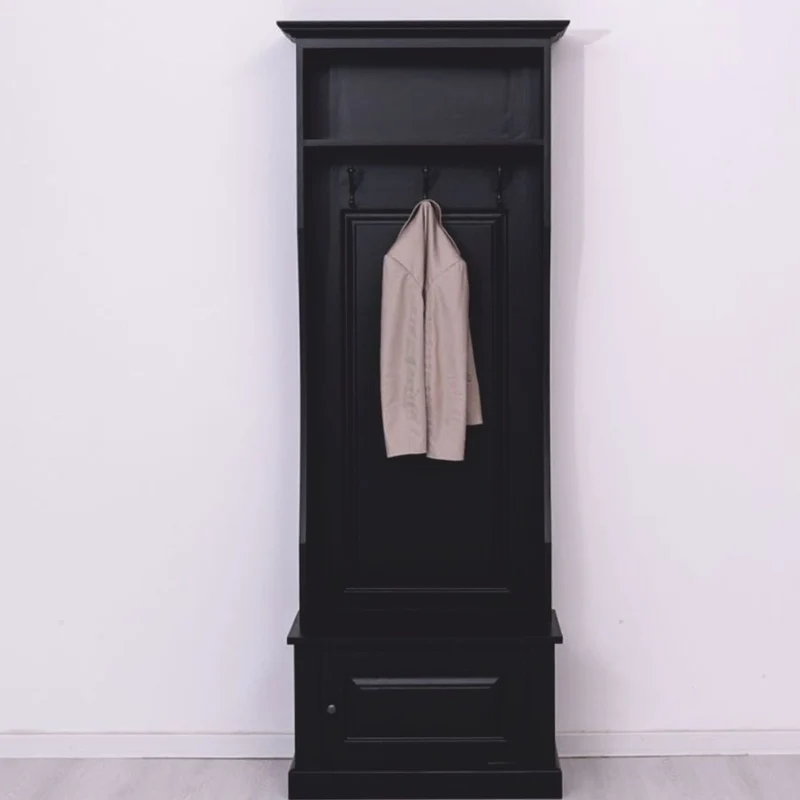 Casa Padrino Landhausstil Garderobe Schwarz 80 x H. 210 cm - Garderoben Möbel