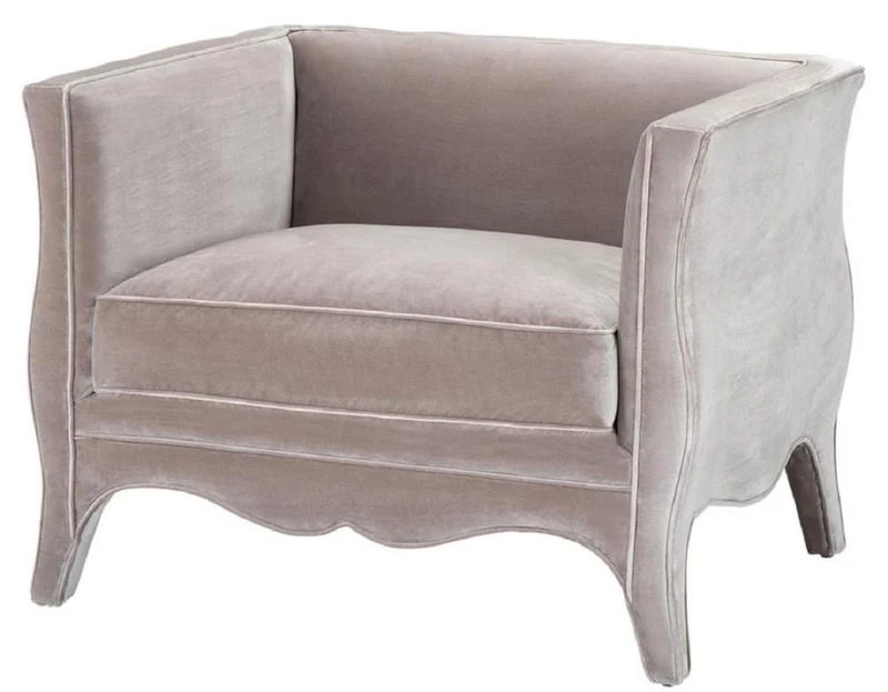 Casa Padrino Luxus Wohnzimmer Samt Sessel Grau 100 x 79 x H. 75 cm - Wohnzimmermöbel