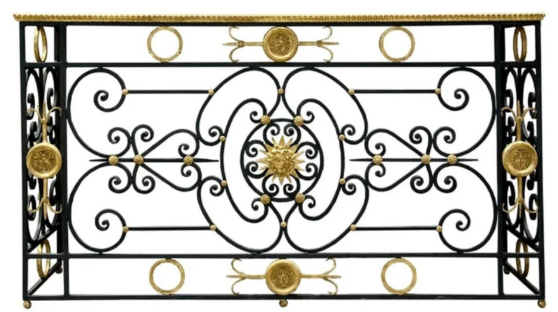 Casa Padrino Luxus Barock Konsole Weiß / Schwarz / Antik Gold 172 x 51 x H. 95 cm - Barockmöbel