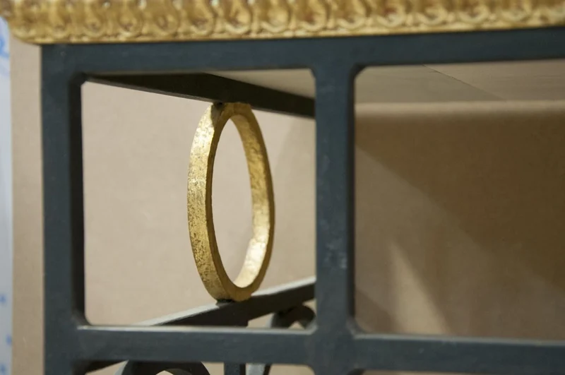 Casa Padrino Luxus Barock Konsole Weiß / Schwarz / Antik Gold 172 x 51 x H. 95 cm - Barockmöbel