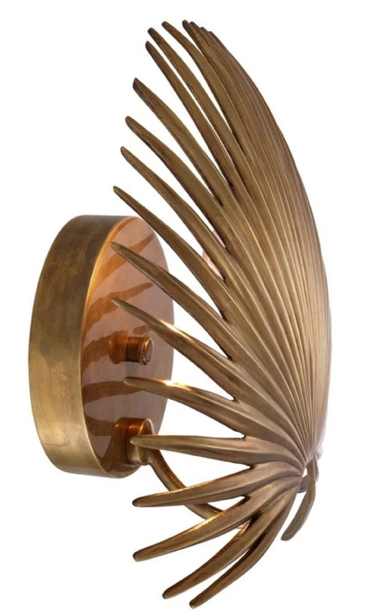 Casa Padrino Designer Wandleuchte Vintage Messingfarben 34 x 14,5 x H. 32 cm - Hotel & Restaurant Wandlampe