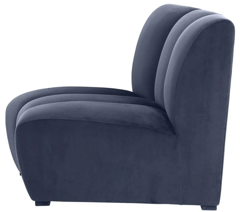 Casa Padrino Luxus Samt Couch Mitternachtsblau 109 x 95 x H. 83,5 cm - Gebogenes & Erweiterbares Luxus Wohnzimmer Sofa