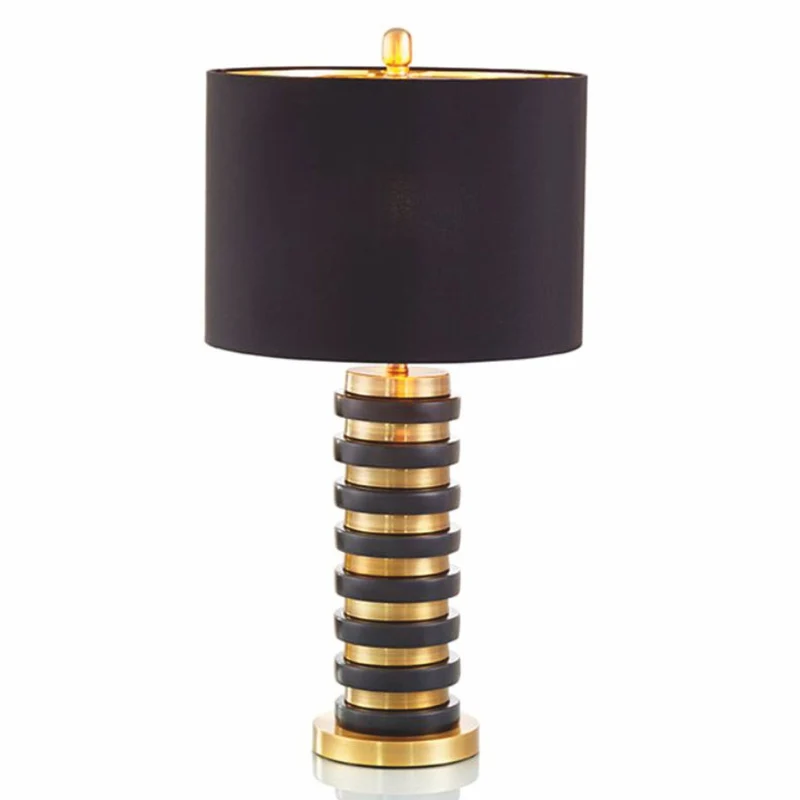 Casa Padrino Luxus Tischleuchte Messing / Schwarz H. 65 cm - Luxus Leuchten