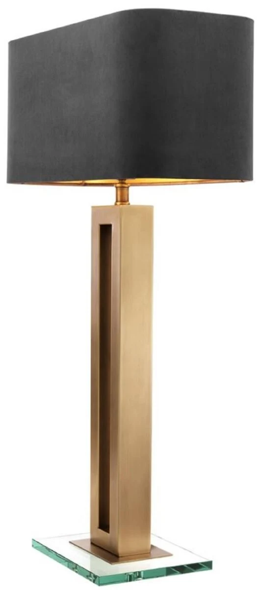 Casa Padrino Luxus Tischleuchte Antik Messingfarben / Schwarz 45 x 22 x H. 84,5 cm - Hotel & Restaurant Tischlampe
