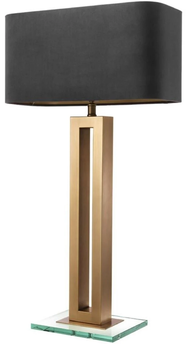 Casa Padrino Luxus Tischleuchte Antik Messingfarben / Schwarz 45 x 22 x H. 84,5 cm - Hotel & Restaurant Tischlampe