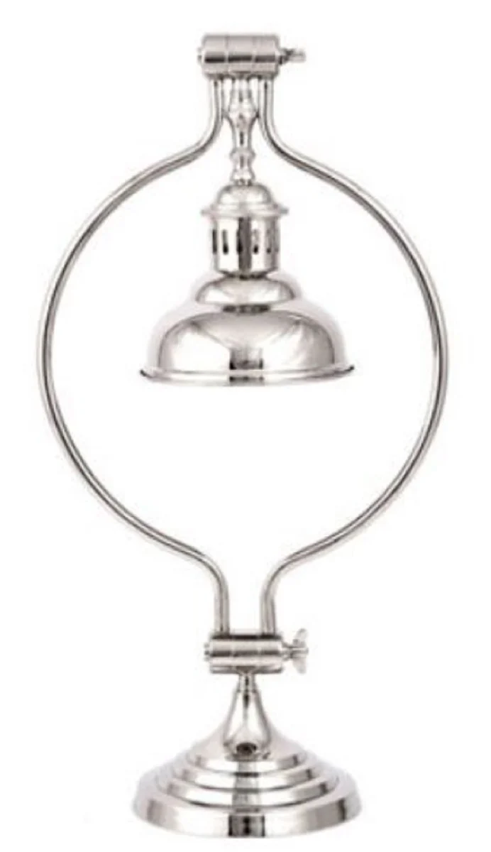 Casa Padrino Luxus Tischleuchte / Schreibtischleuchte Silber 33 x 19 x H. 63 cm - Deko Accessoires