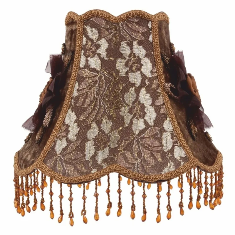 Casa Padrino Barock Samt Lampenschirm Braun 29 cm - Barock Deko Accessoires