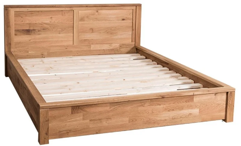 Casa Padrino Landhausstil Eichenholz Bett Naturfarben 180 x 200 cm - Schlafzimmermöbel im Landhausstil