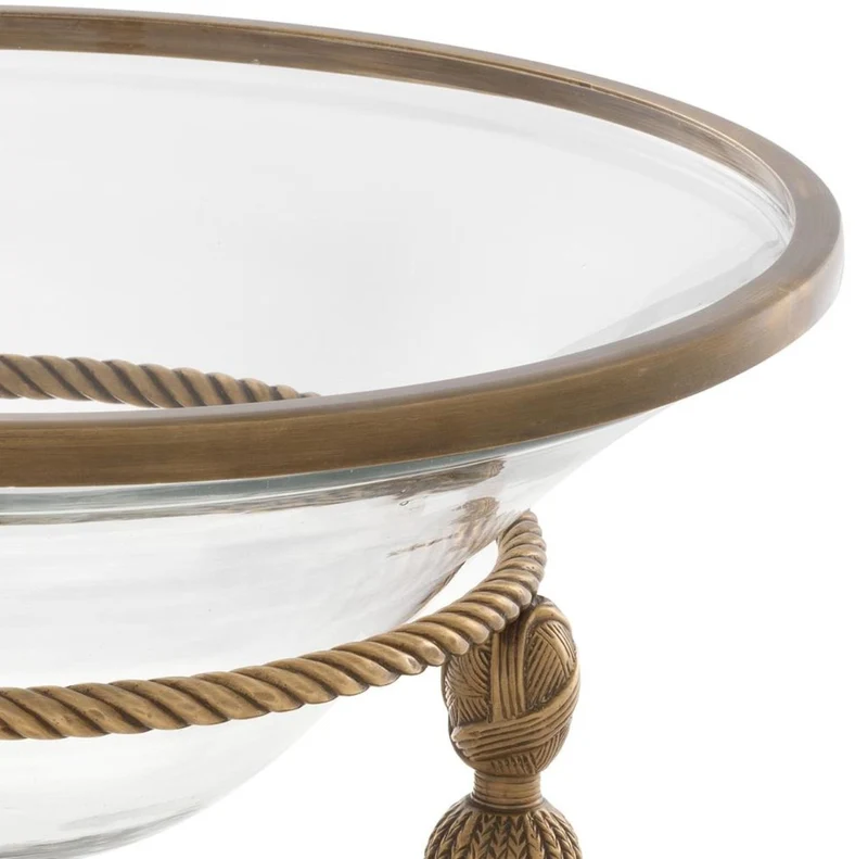 Casa Padrino Luxus Schüssel Vintage Messingfarben Ø 36 x H. 21 cm - Hotel & Restaurant Deko Accessoires