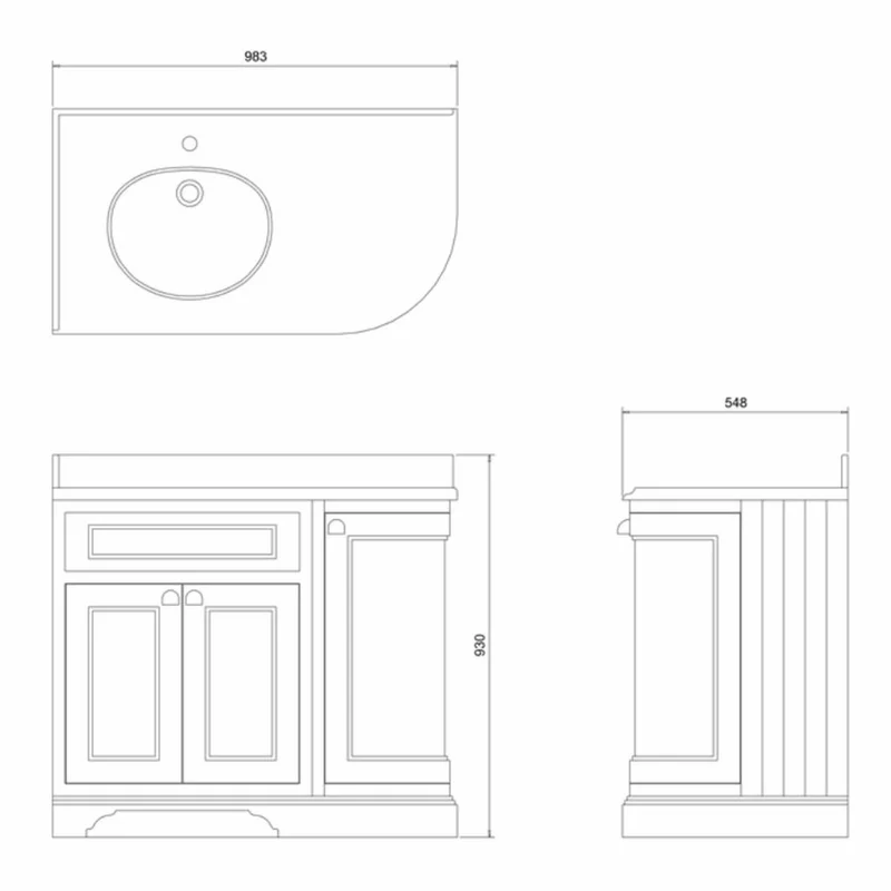 Casa Padrino Landhausstil Waschbeckenschrank mit Waschbecken Weiß / Matt Schwarz 98 cm