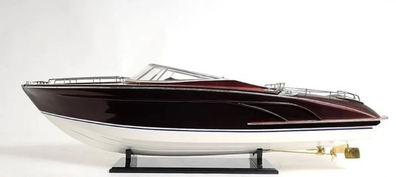 Casa Padrino Luxus Holz Speedboot Mehrfarbig 94 cm - Handgefertigtes Deko Modellboot Boot