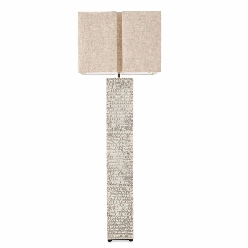 Casa Padrino Luxus Keramik Stehleuchte mit Lampenschirm Antik Weiß / Beige H. 165 cm