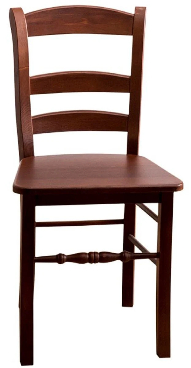 Casa Padrino Landhausstil Esszimmerstuhl Braun 46 x 41 x H. 91 cm - Massivholz Küchenstuhl im Landhausstil