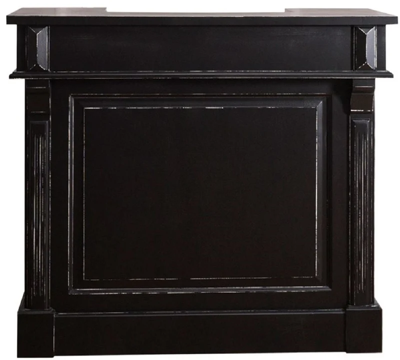 Casa Padrino Landhausstil Massivholz Barschrank mit 4 Schubladen & Weinflaschenhalter Antik Schwarz 120 x 51 x H. 107 cm - Landhausstil Möbel