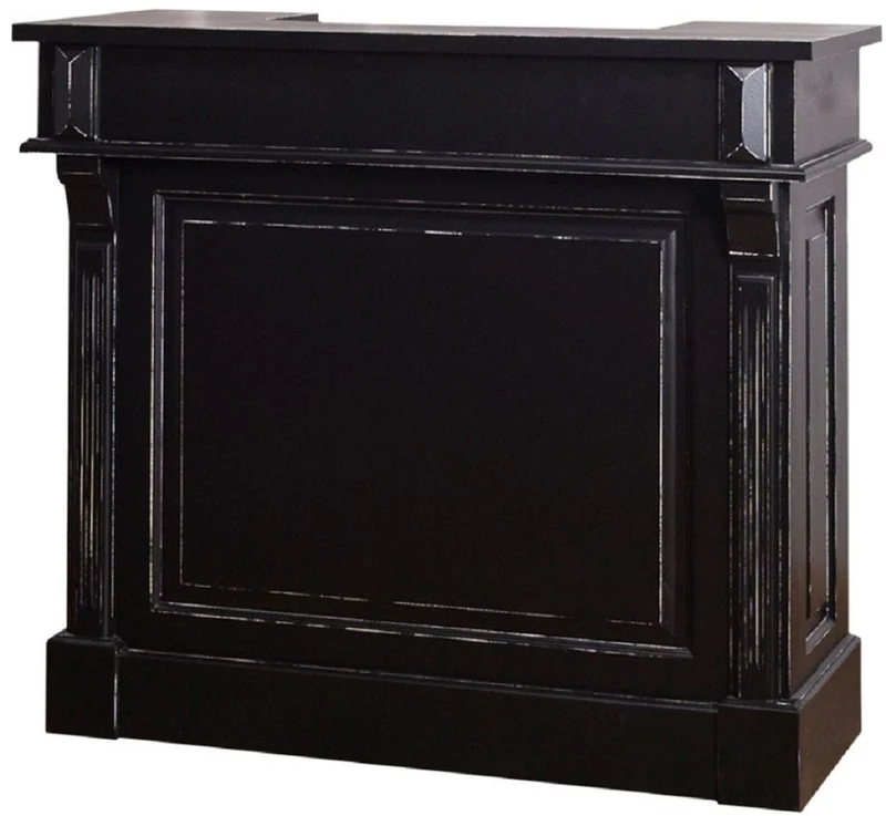 Casa Padrino Landhausstil Massivholz Barschrank mit 4 Schubladen & Weinflaschenhalter Antik Schwarz 120 x 51 x H. 107 cm - Landhausstil Möbel