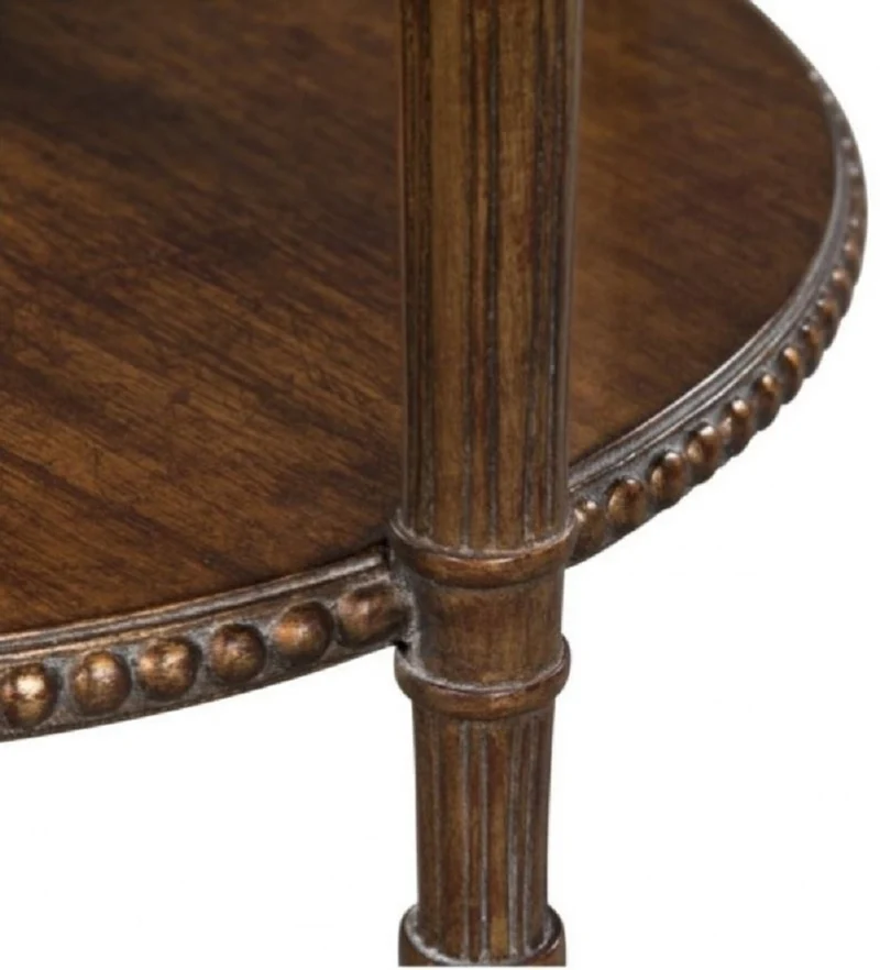 Casa Padrino Luxus Barock Beistelltisch Braun / Weiß Ø 47 x H. 70 cm - Barock Wohnzimmermöbel