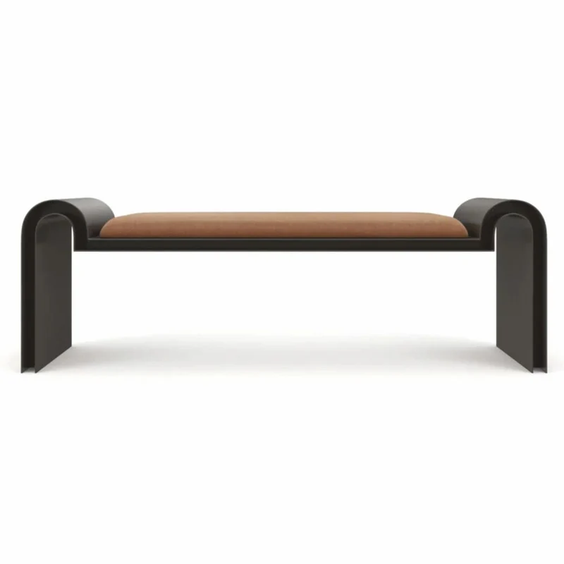 Casa Padrino Luxus Metall Sitzbank Braun / Bronze 142 cm - Luxus Hotel Möbel