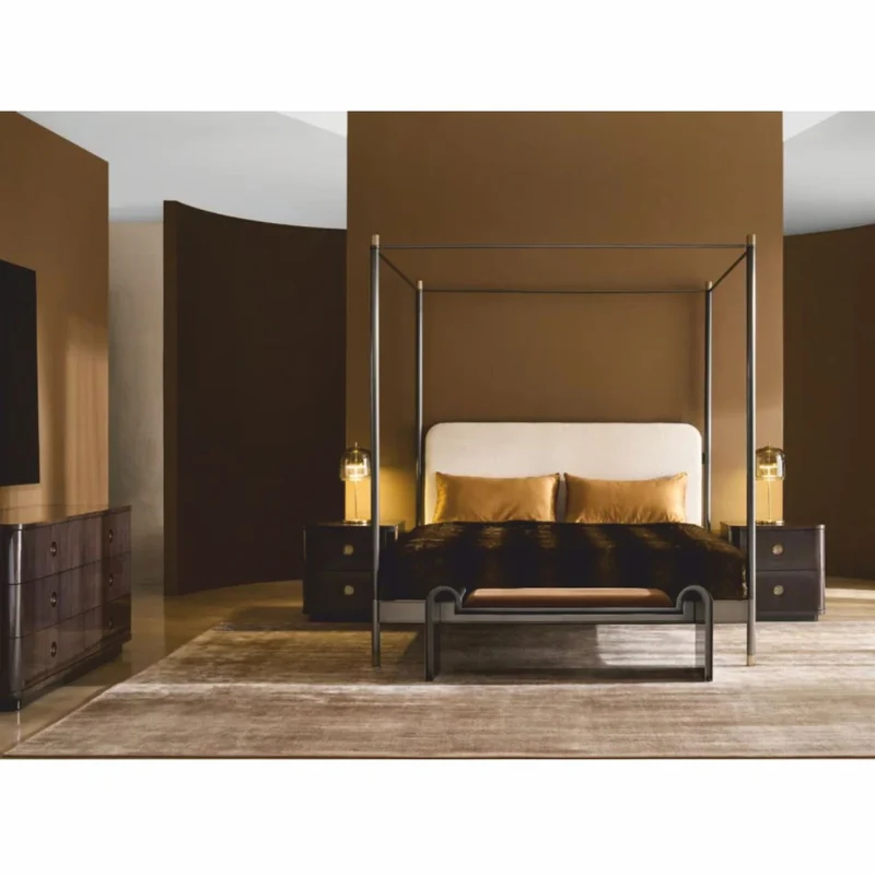 Casa Padrino Luxus Metall Sitzbank Braun / Bronze 142 cm - Luxus Hotel Möbel