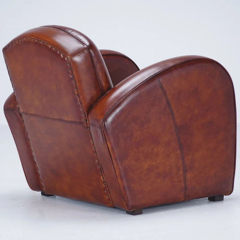 Casa Padrino Luxus Echtleder Sessel Braun / Schwarz - Echtleder Möbel