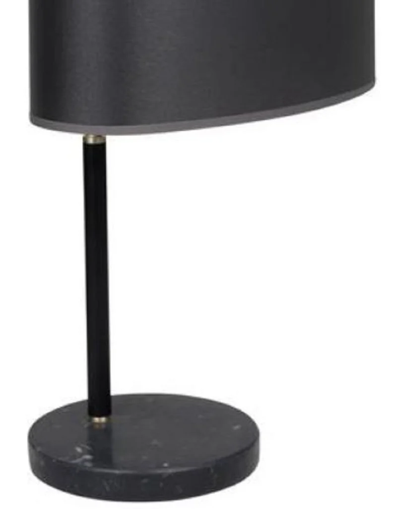 Casa Padrino Luxus Tischleuchte Schwarz / Grau / Silber 18 x 18 x H. 50 cm - Luxus Qualität