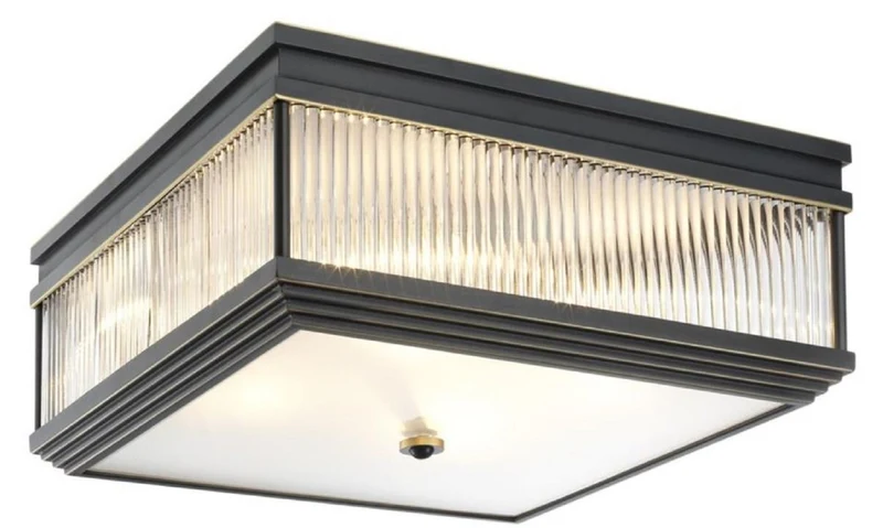 Casa Padrino Luxus Deckenleuchte Bronze 40,5 x 40,5 x H. 18,5 cm - Luxus Qualität