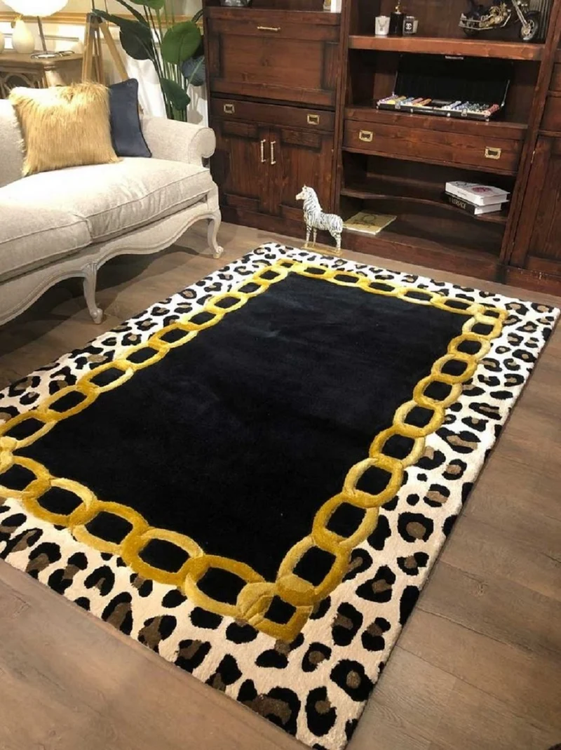 Casa Padrino Luxus Teppich mit Leoparden Design - Verschiedene Größen