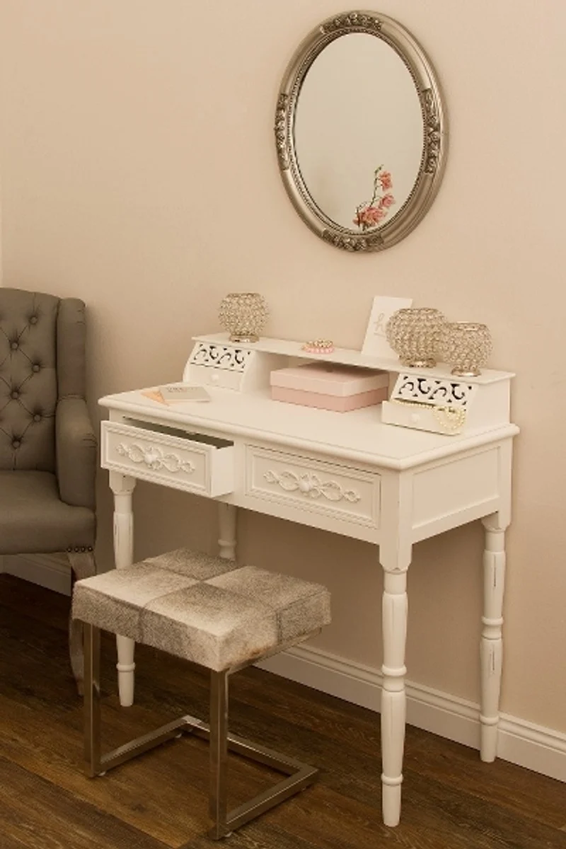 Casa Padrino Landhausstil Sekretär Antik Weiß 95 x 45 x H. 87 cm - Landhausstil Möbel im Shabby Chic Look