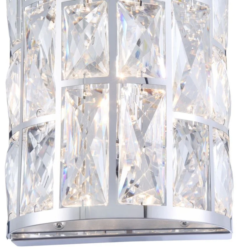Casa Padrino Luxus Wandleuchte Silber 14,7 x 10 x H. 21,2 cm - Elegante Wandlampe mit Kristallglas