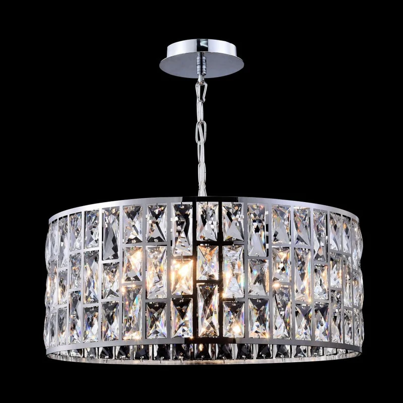 Casa Padrino Luxus Kronleuchter Silber Ø 50 x H. 21,2 cm - Eleganter Kronleuchter mit Kristallglas