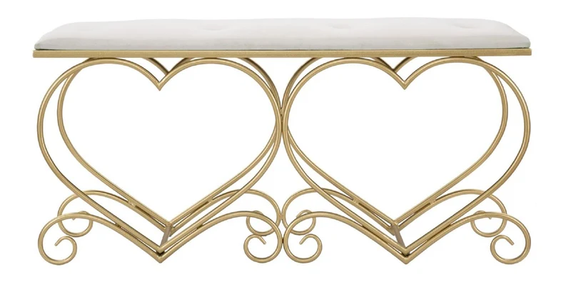 Casa Padrino Luxus Sitzbank Creme / Gold 105 cm - Wohnzimmer & Schlafzimmer Möbel