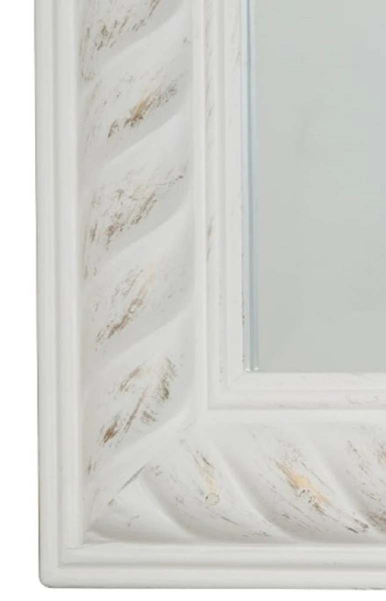 Casa Padrino Barock Wandspiegel Antik Weiß / Gold 52 x H. 62 cm - Barock Spiegel