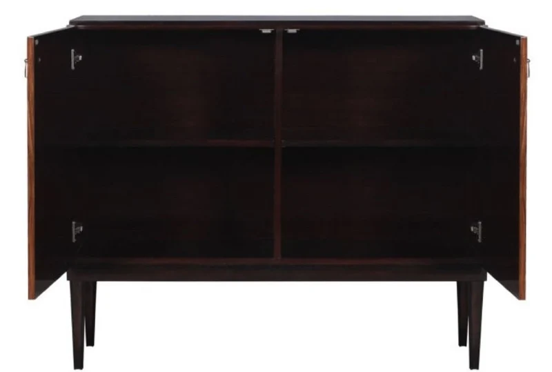 Casa Padrino Luxus Wohnzimmerschrank mit 2 Türen Braun / Dunkelbraun / Schwarz 125 x 42 x H. 107 cm - Luxus Wohnzimmermöbel