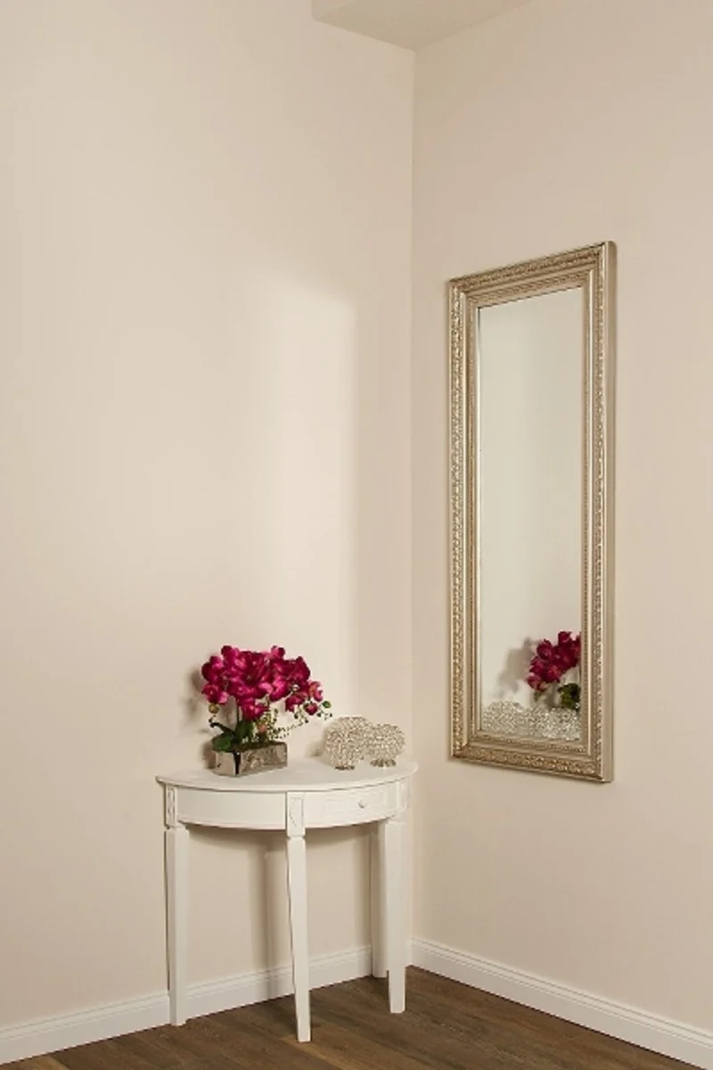 Casa Padrino Barock Wandspiegel Silber 60 x H. 150 cm - Handgefertigter Spiegel im Barockstil