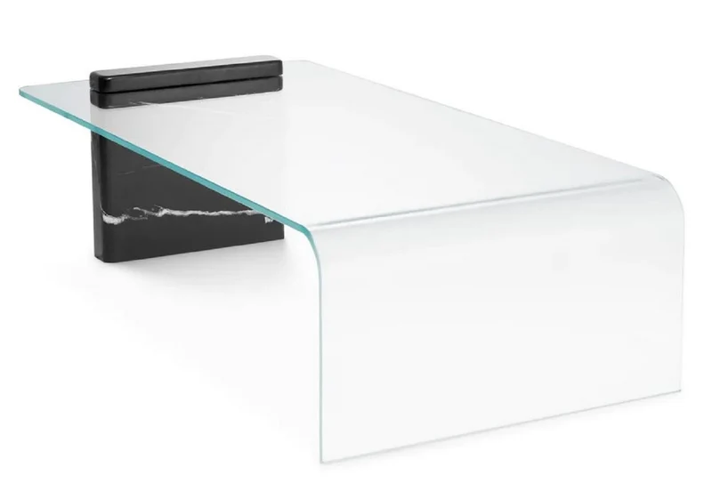 Casa Padrino Luxus Couchtisch mit Glasplatte Schwarz 133,5 cm - Luxus Möbel