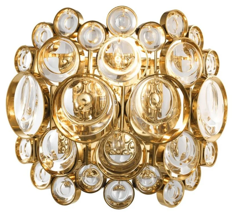 Casa Padrino Luxus Wandleuchte Gold 24 x 13 x H. 21 cm - Designer Wohnzimmermöbel