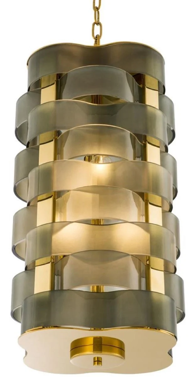 Casa Padrino Luxus Kronleuchter Gold / Grün 33 x 33 x H. 67 cm - Luxus Qualität