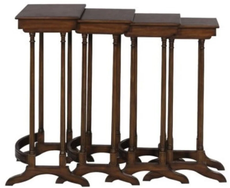 Casa Padrino Luxus Beistelltisch Braun / Dunkelbraun 37 x 34 x H. 73 cm - Ausziehbarer Mahagoni Tisch
