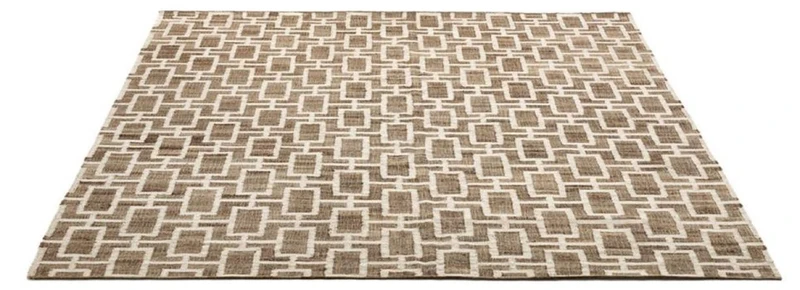 Casa Padrino Luxus Jute Teppich Naturfarben / Weiß 300 x 400 cm - Luxus Wohnzimmer Accessoires