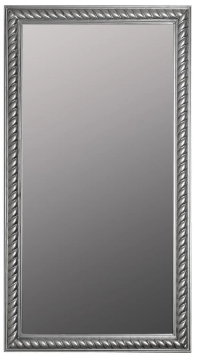 Casa Padrino Barock Wohnzimmer Spiegel / Wandspiegel Antik Silber 72 x H. 132 cm - Barockmöbel