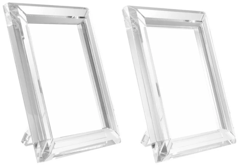 Casa Padrino Tisch-Bilderrahmen Set 19 x 2,5 x H. 24 cm - Luxus Kristallglas Deko Accessoires