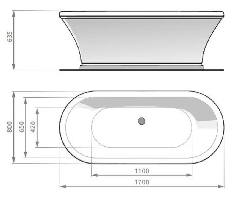 Casa Padrino Jugendstil Badewanne Weiß 170 cm - Freistehende Retro Stil Badewanne