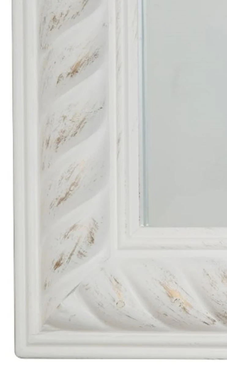 Casa Padrino Barock Wohnzimmer Wandspiegel Antik Weiß / Gold 72 x H. 162 cm - Handgefertigter Spiegel im Barockstil