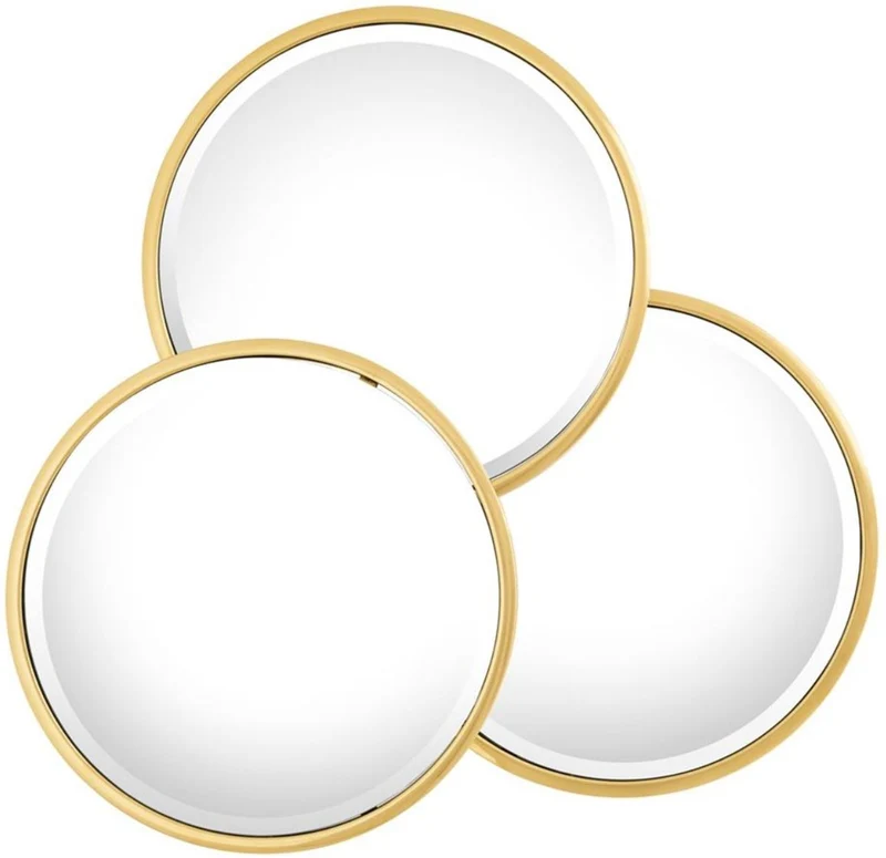 Casa Padrino Luxus Designer Edelstahl Spiegel / Wandspiegel Gold 95 x H. 90 cm - Designermöbel