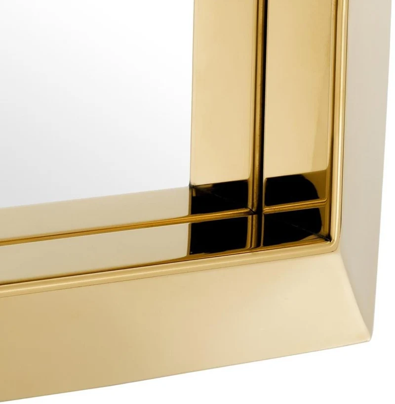 Casa Padrino Luxus Spiegel Gold 31 x 7 x H. 31 cm - Edelstahl Wandspiegel