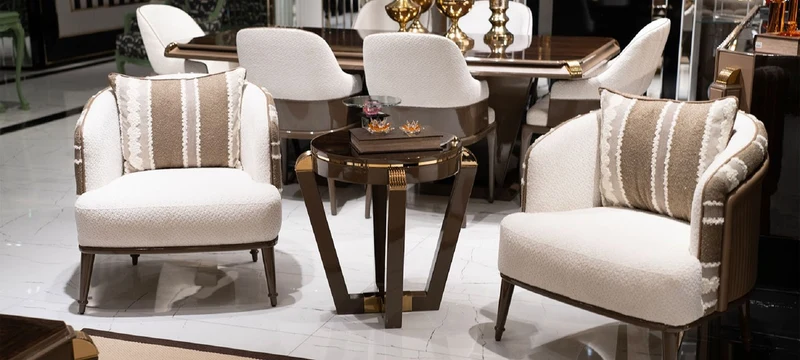 Casa Padrino Luxus Beistelltisch Braun / Gold - Runder Massivholz Beistelltisch - Wohnzimmer Möbel - Hotel Möbel - Luxus Möbel