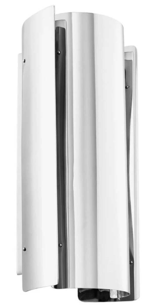 Casa Padrino Luxus Metall Wandleuchte Silber 16,5 x 12 x H. 31,8 cm - Designer Leuchte